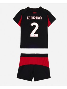 Otroški Nogometna dresi replika AC Milan Pervis Estupinan #2 Domači 2025-26 Kratek rokav (+ hlače)